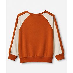 Pine Kids Looper Knit Full Sleeves Winter Wear Suit With Text Print - Light Brown