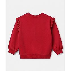 Pine Kids Cotton Mixes Looper Knit Full Sleeves Sweatshirt and Jogger Set with Bear Print -Maroon & Black