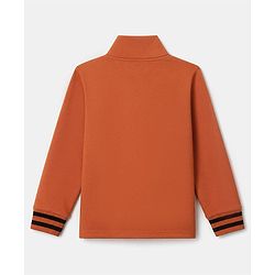 Pine Kids Cotton Knit Full Sleeves Winter Wear Suits with Be Your Own Boss Print -Dark Orange
