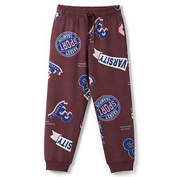 Pine Kids Cotton Knit Full Sleeves Co-Ords T-Shirt & Pyjama Night Suit with Sports Theme Print - Brown