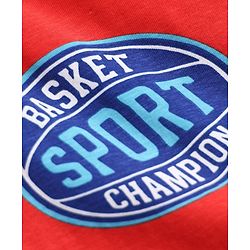 Pine Kids Cotton Knit Full Sleeves Co-Ords T-Shirt & Pyjama Night Suit with Sports Theme Print - Red
