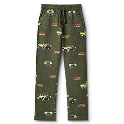Pine Kids Cotton Knit Half Sleeves Co-Ords T-Shirt & Pyjama Night Suit with Vehicle Print - Olive Green