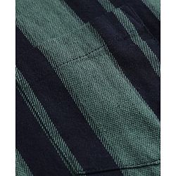 Pine Kids 100% Cotton Woven Hooded Shirts with Full Sleeves and Striped Print in Green for 4-5 Years