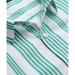 Pine Kids Woven Striped Shirt with Full Sleeves - Light Green