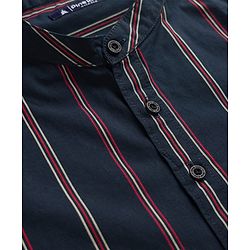 Pine Kids Cotton Woven Striped Shirt with Full Sleeves - Blue