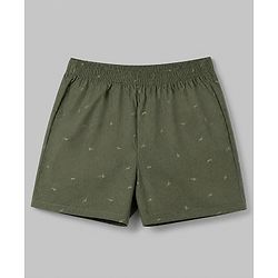 Pine Kids Cambric Woven Boxers With Animal Print Pack of 2 - White Green