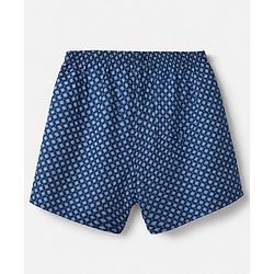 Pine Kids Cambric Woven Boxer With Print Pack of 2 - Blue Black