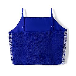 Pine Kids Georgette Woven Full Sleeves Indo Western Set With Floral Embroidery & Sequin Detailing - Royal Blue