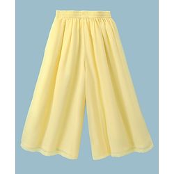 Pine Kids Woven Indo Western Set with Full Sleeves and Floral Pattern Embroidery in Yellow for 4-5 Years