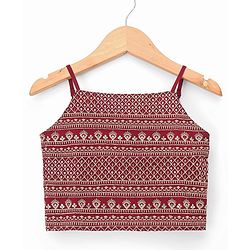 Pine Kids Georgette Woven Indo Western Sets With Floral Embroidery - Maroon