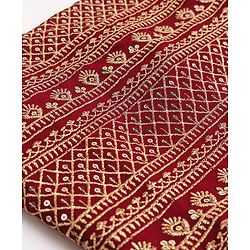 Pine Kids Georgette Woven Indo Western Sets With Floral Embroidery - Maroon