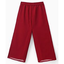 Pine Kids Georgette Woven Indo Western Sets With Floral Embroidery - Maroon