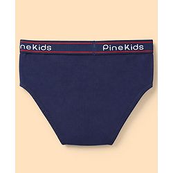 Pine Kids Cotton Elastane Knit Briefs With Shark & Stripe Print Pack of 3 - Black, Navy & Light Blue