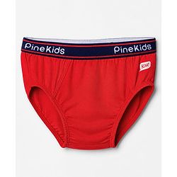 Pine Kids Cotton Elastane Knit Briefs with Dinosaur Print Pack of 3 - Mustard Red & Green