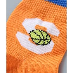 Pine Kids Cotton Mix Knit Ankle Length Socks With Brand Logo Print Set of 5 - Blue, White & Black