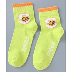 Pine Kids Cotton Mix Knit Ankle Length Socks With Brand Logo Print Set of 5 - Blue, White & Black