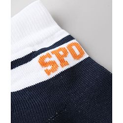 Pine Kids Cotton Mix Knit Ankle Length Socks With Brand Logo Print Set of 3 - Orange, White & Black