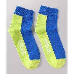 Pine Kids Cotton Mix Knit Ankle Length Socks With Brand Logo Print Set of 5 - Blue, White & Black