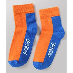 Pine Kids Cotton Mix Knit Ankle Length Socks With Brand Logo Print Set of 5 - Blue, White & Black