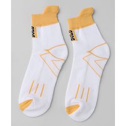 Pine Kids Cotton Knit Ankle Length Socks With Geometric Print Pack of 3 - Navy Blue & Yellow