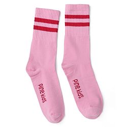 Pine Kids Cotton Knit Mid Calf length Striped Socks Pack of 5 - White Pink Blue Green & Plum