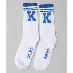 Pine Kids Cotton Knit Mid Calf Length Socks With Pine Kids Text Design Pack Of 5 - Black Blue Pink Green & Red