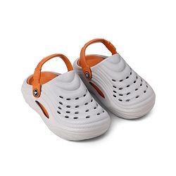 Pine Kids Solid Backstrap Closure Clogs - Grey