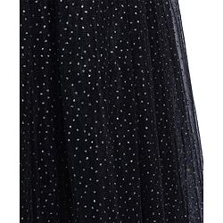 Pine Kids Mesh Woven Sleeveless Party Dress With Glitter Print - Black