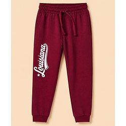 Pine Kids 100% Cotton Single Jersey Knit Half Sleeves T-Shirt and Jogger with Full Length and Louisiana Print in Navy Blue