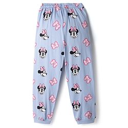 Pine Kids Disney Single Jersey Knit Full Sleeves T-Shirt & Pyjama Night Suit with Minnie & Daisy Graphics - Sky Blue