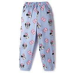 Pine Kids Disney Single Jersey Knit Full Sleeves T-Shirt & Pyjama Night Suit with Minnie & Daisy Graphics - Sky Blue