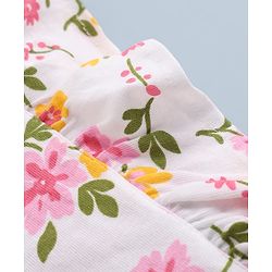 Pine Kids Single Jersey Knit Sleeveless Floral Printed Top & Pant Set - Pink