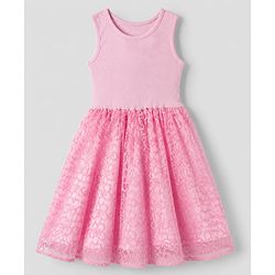 Pine Kids Mesh Woven Sleeveless Party Dress - Light Pink