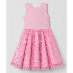 Pine Kids Mesh Woven Sleeveless Party Dress - Light Pink