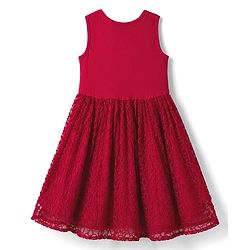 Pine Kids Mesh Woven Sleeveless Party Dress - Red