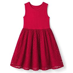 Pine Kids Mesh Woven Sleeveless Party Dress - Red