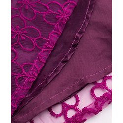 Pine Kids Mesh Woven Party Dress With Floral Embroidery in Purple