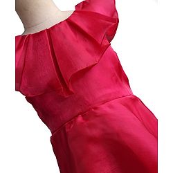 Pine Kids Organza Woven Solid Sleeveless Party Dress - Red