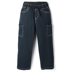 Pine Kids Denim Woven Full Length Jeans in Navy Blue