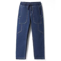 Pine Kids Cotton Blend Woven Denim Full Length Jeans - Navy Blue
