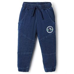 Pine Kids Denim Full Length Joggers with Planet Patch - Navy Blue