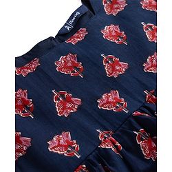 Pine Kids Cotton Woven Three Fourth Sleeves Kurta and Salwar Set with Dupatta and Floral Print - Blue