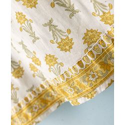 Pine Kids 100% Cotton Woven Full Sleeves Floral Printed Kurta & Pant Set With Dupatta - Off White
