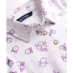 Pine Kids 100% Cotton Knit Full Sleeves One Piece Dress With Floral Print - White