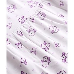 Pine Kids 100% Cotton Knit Full Sleeves One Piece Dress With Floral Print - White