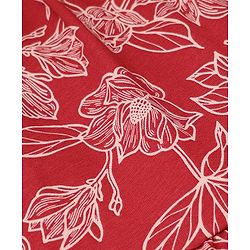 Pine Kids 100% Cotton Knit Dress with Full Sleeves and Floral Print in Red for 4-5 Years