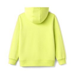 Pine Kids Cotton Knit Hoodie with Full Sleeves and Brooklyn Varsity Print in Lime in Green for 4-5 Years