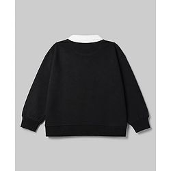 Pine Kids Cotton Knit Full Sleeves Sweatshirts with Classy Text Print - Black