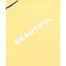 Pine Kids 100% Cotton Knit Sweatshirt with Full Sleeves, Beautiful Print in Yellow