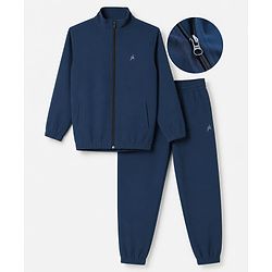 Pine Active Woven Ultra Light Woven Full Sleeves Tracksuit - Navy Blue